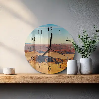 Runde wanduhr Wüste