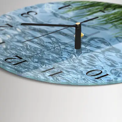 Wanduhr glas rund Graswasser