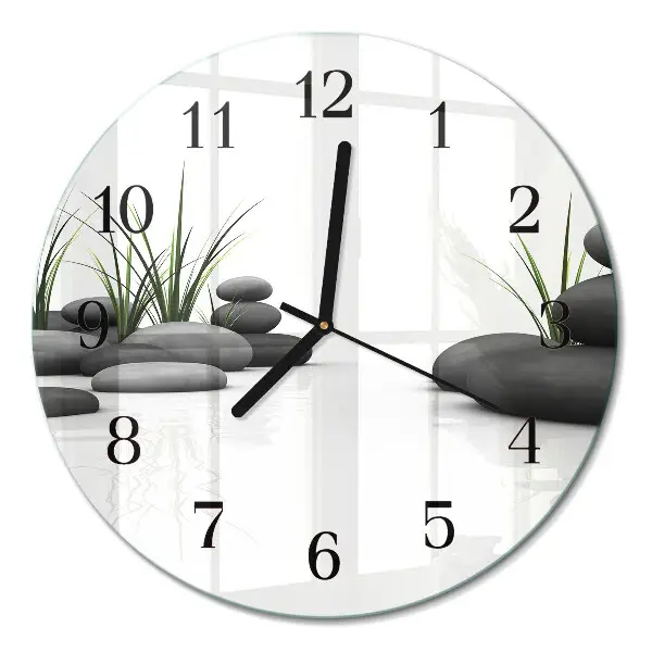 Runde wanduhr Spa-Steine