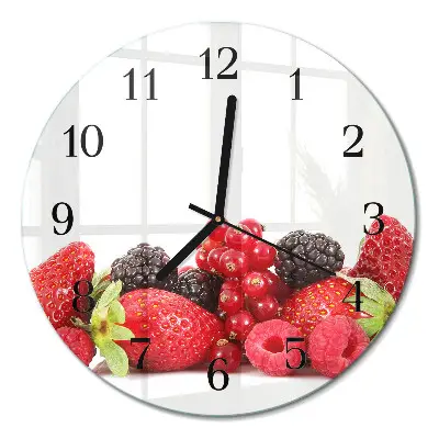 Glas wanduhr mit motiv rund Obst