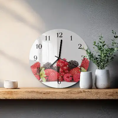 Glas wanduhr mit motiv rund Obst