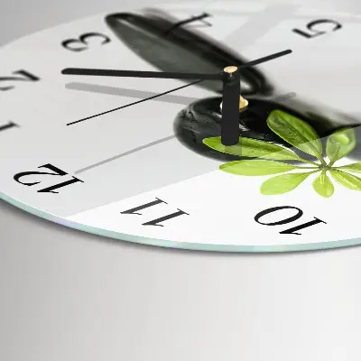 Wanduhr glas rund Steine