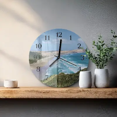 Wanduhr glas rund Küste