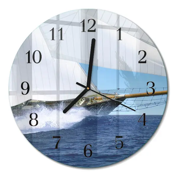 Runde wanduhr Segelboot
