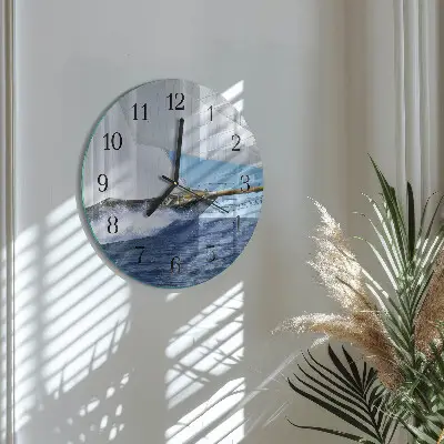 Runde wanduhr Segelboot
