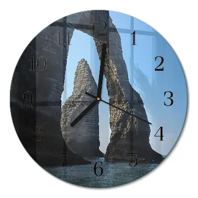 Runde wanduhr aus glas Stein
