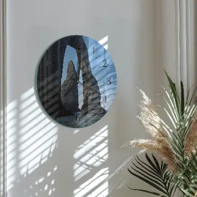 Runde wanduhr aus glas Stein