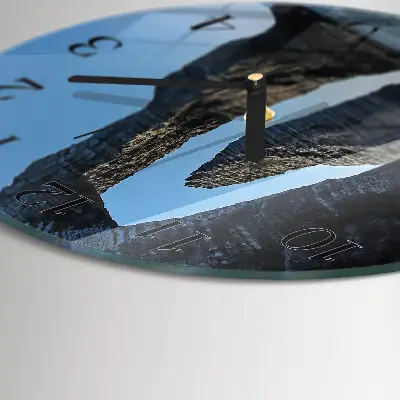 Runde wanduhr aus glas Stein