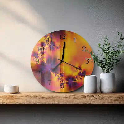 Wanduhr glas rund Blumen