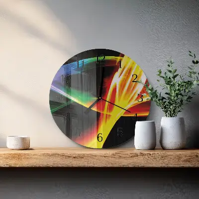 Glas wanduhr mit motiv rund Abstraktion