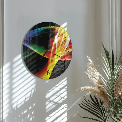 Glas wanduhr mit motiv rund Abstraktion