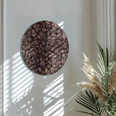 Wanduhr glas rund Kaffeebohnen