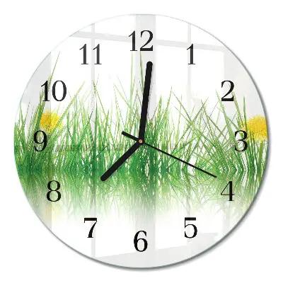 Runde wanduhr Gras