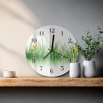 Runde wanduhr Gras