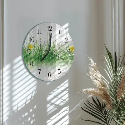 Runde wanduhr Gras