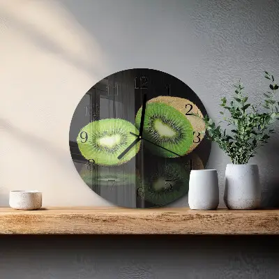 Wanduhr glas rund Kiwi