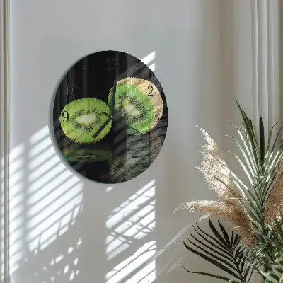 Wanduhr glas rund Kiwi