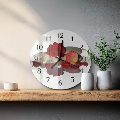 Runde wanduhr Schale mit Rosen