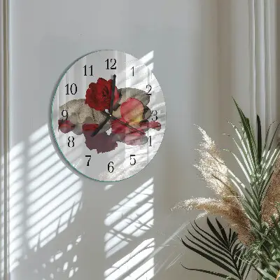 Runde wanduhr Schale mit Rosen