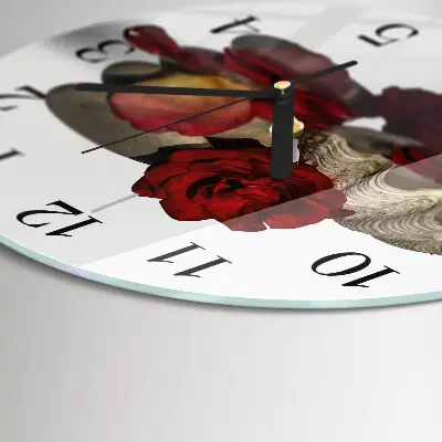 Runde wanduhr Schale mit Rosen