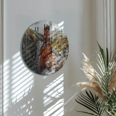 Wanduhr glas rund Bier