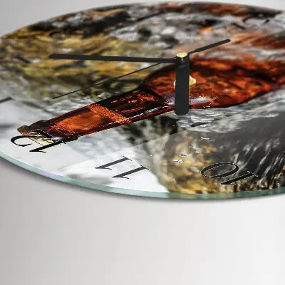 Wanduhr glas rund Bier
