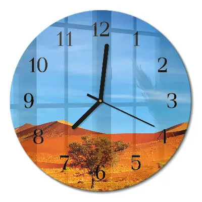 Glas wanduhr mit motiv rund Wüste