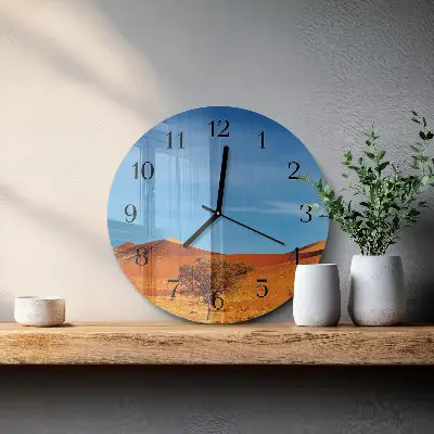 Glas wanduhr mit motiv rund Wüste