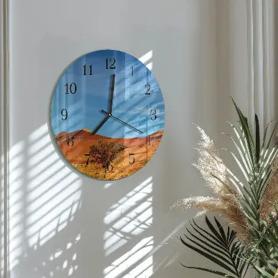Glas wanduhr mit motiv rund Wüste