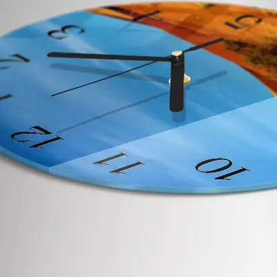 Glas wanduhr mit motiv rund Wüste
