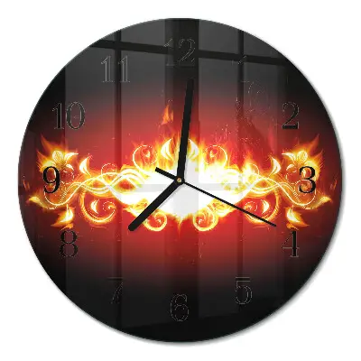 Runde wanduhr Feuerblume