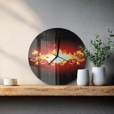 Runde wanduhr Feuerblume