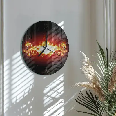 Runde wanduhr Feuerblume