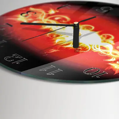 Runde wanduhr Feuerblume
