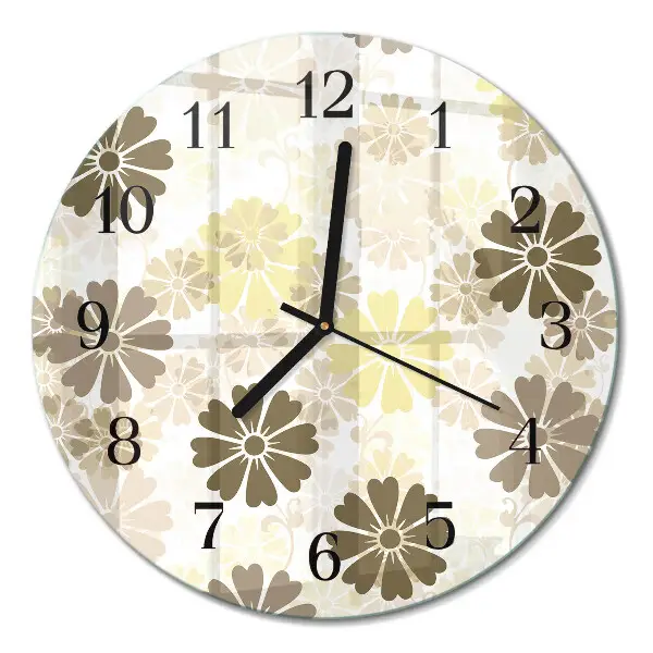 Runde wanduhr aus glas Floristische Kunst