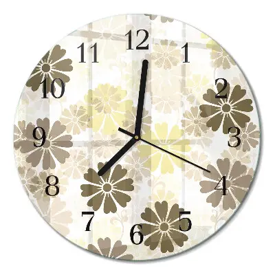 Runde wanduhr aus glas Floristische Kunst