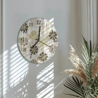 Runde wanduhr aus glas Floristische Kunst