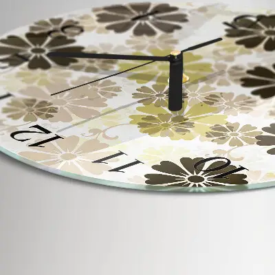 Runde wanduhr aus glas Floristische Kunst