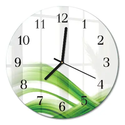 Glas wanduhr mit motiv rund Abstrakte Welle