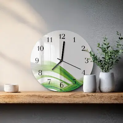 Glas wanduhr mit motiv rund Abstrakte Welle