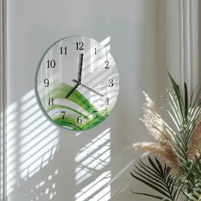 Glas wanduhr mit motiv rund Abstrakte Welle
