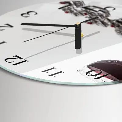 Wanduhr glas rund Ein Glas Wein