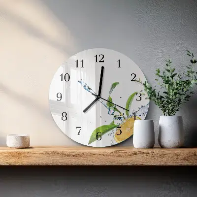 Runde wanduhr Zitrusfrüchte