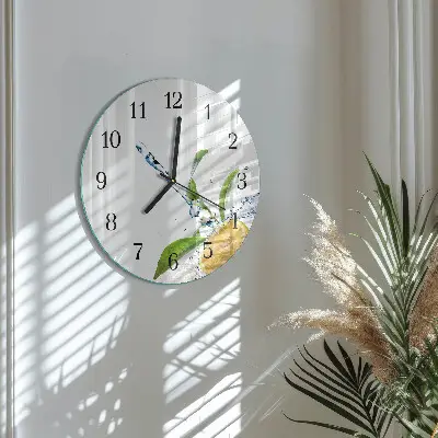 Runde wanduhr Zitrusfrüchte