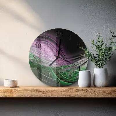 Wanduhr glas rund Abstrakte Kunst