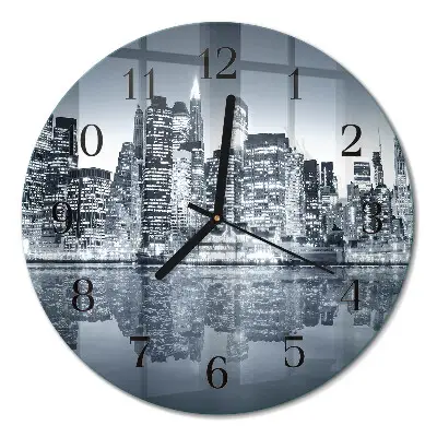 Glas wanduhr mit motiv rund Horizont