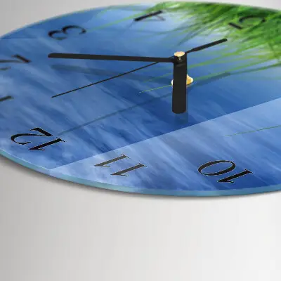Wanduhr glas rund Gras