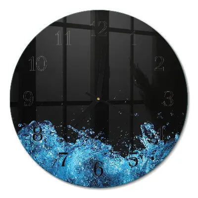 Runde wanduhr aus glas Wasser