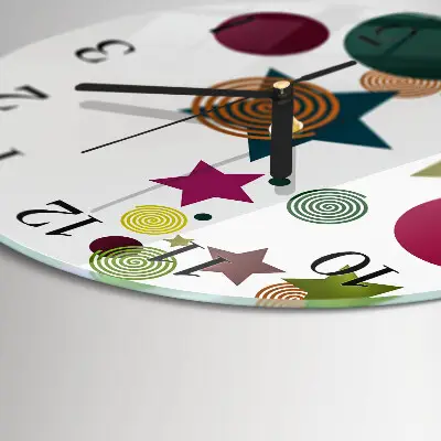 Runde wanduhr aus glas Sterne