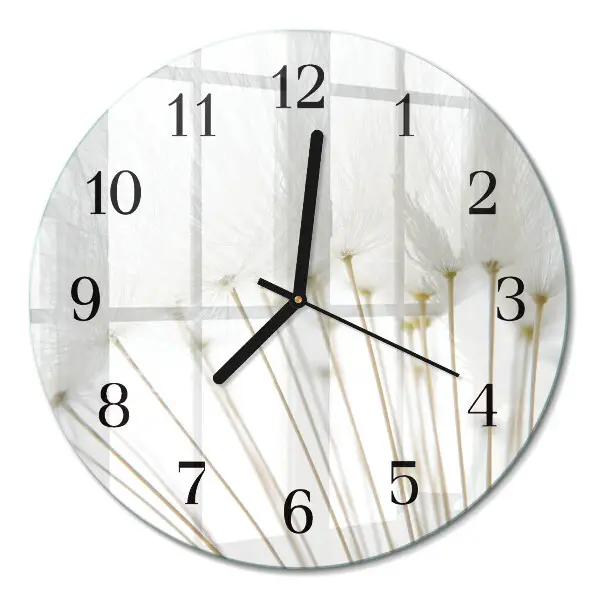 Glas wanduhr mit motiv rund Löwenzahn